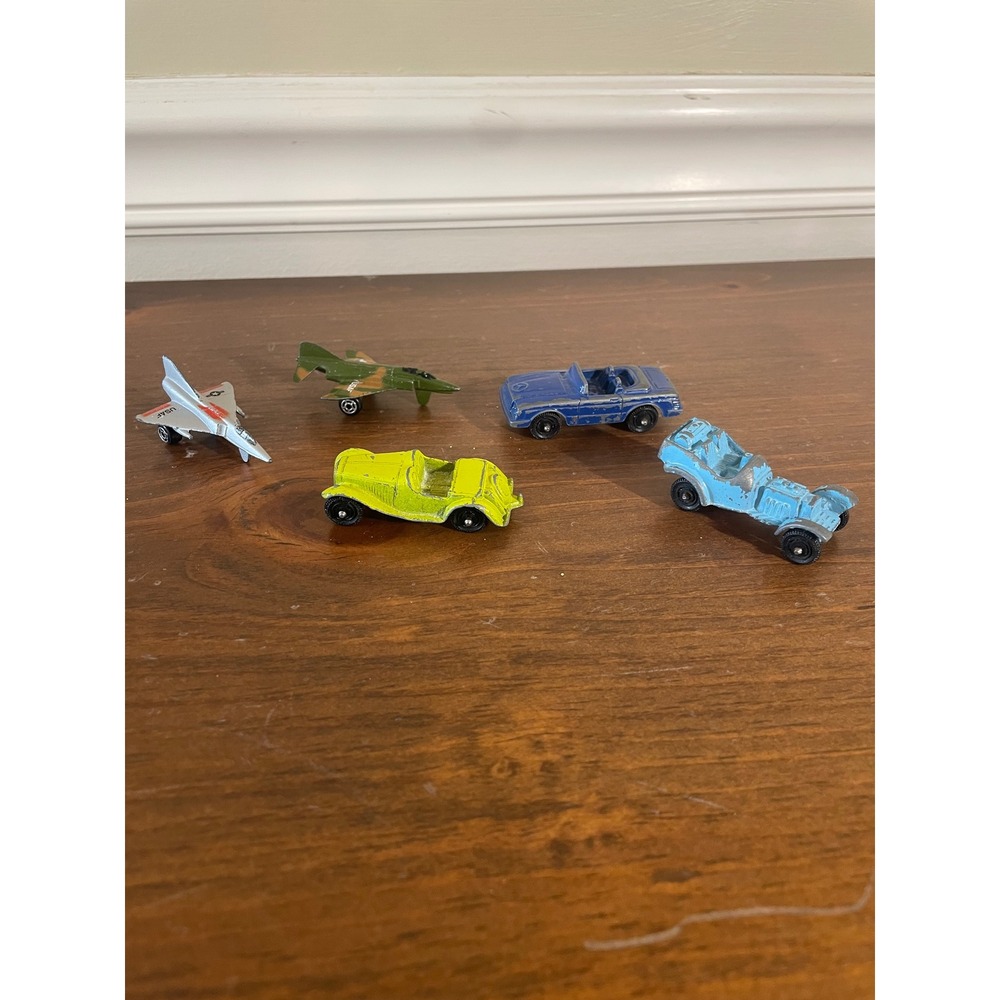 Vintage Diecast Metal Toy Car and Plane Lot MTC Toys USAF Jets 5 Pieces